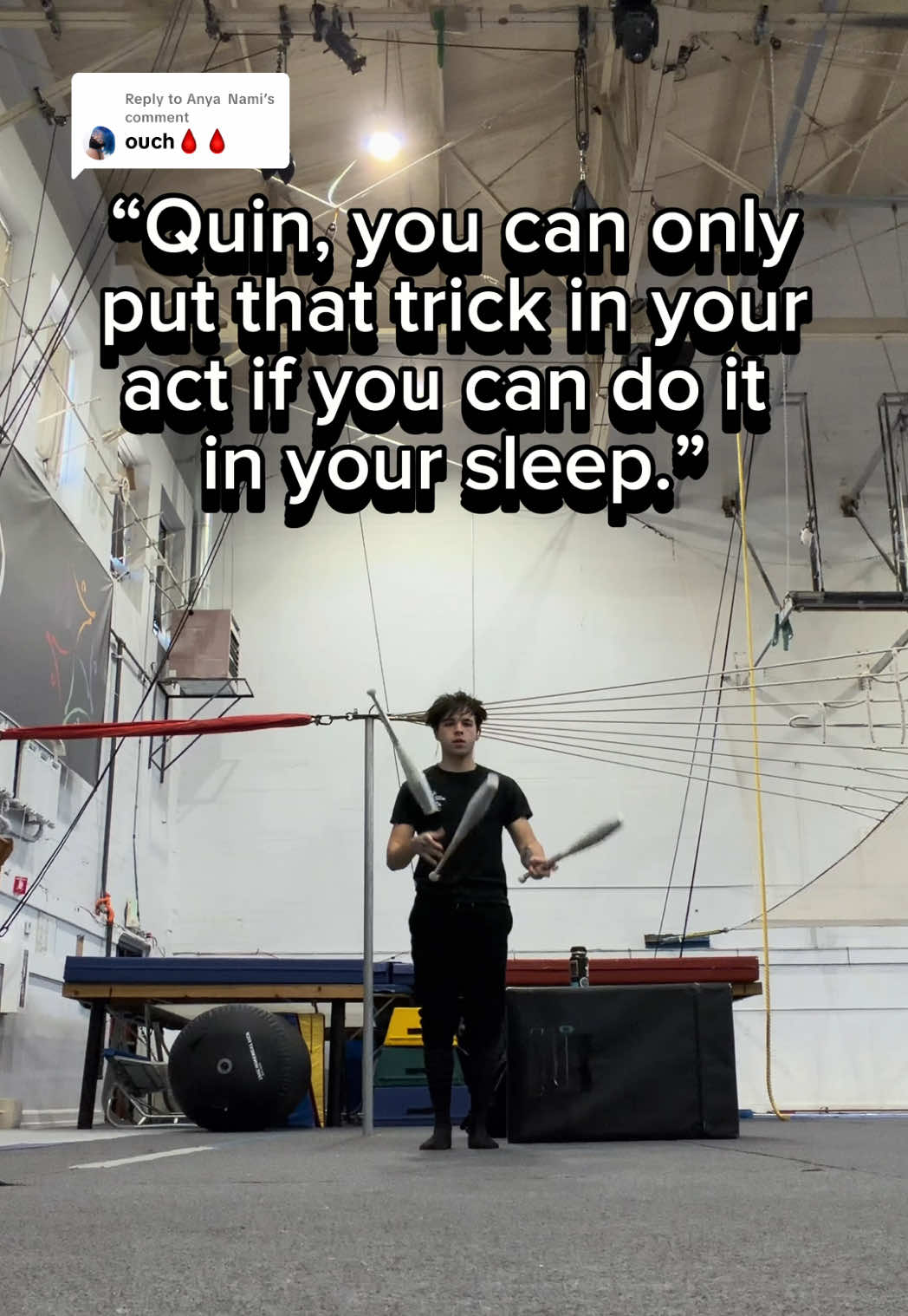 Replying to @Anya Nami It’s time to crank it. #harlequingrim #circus #training