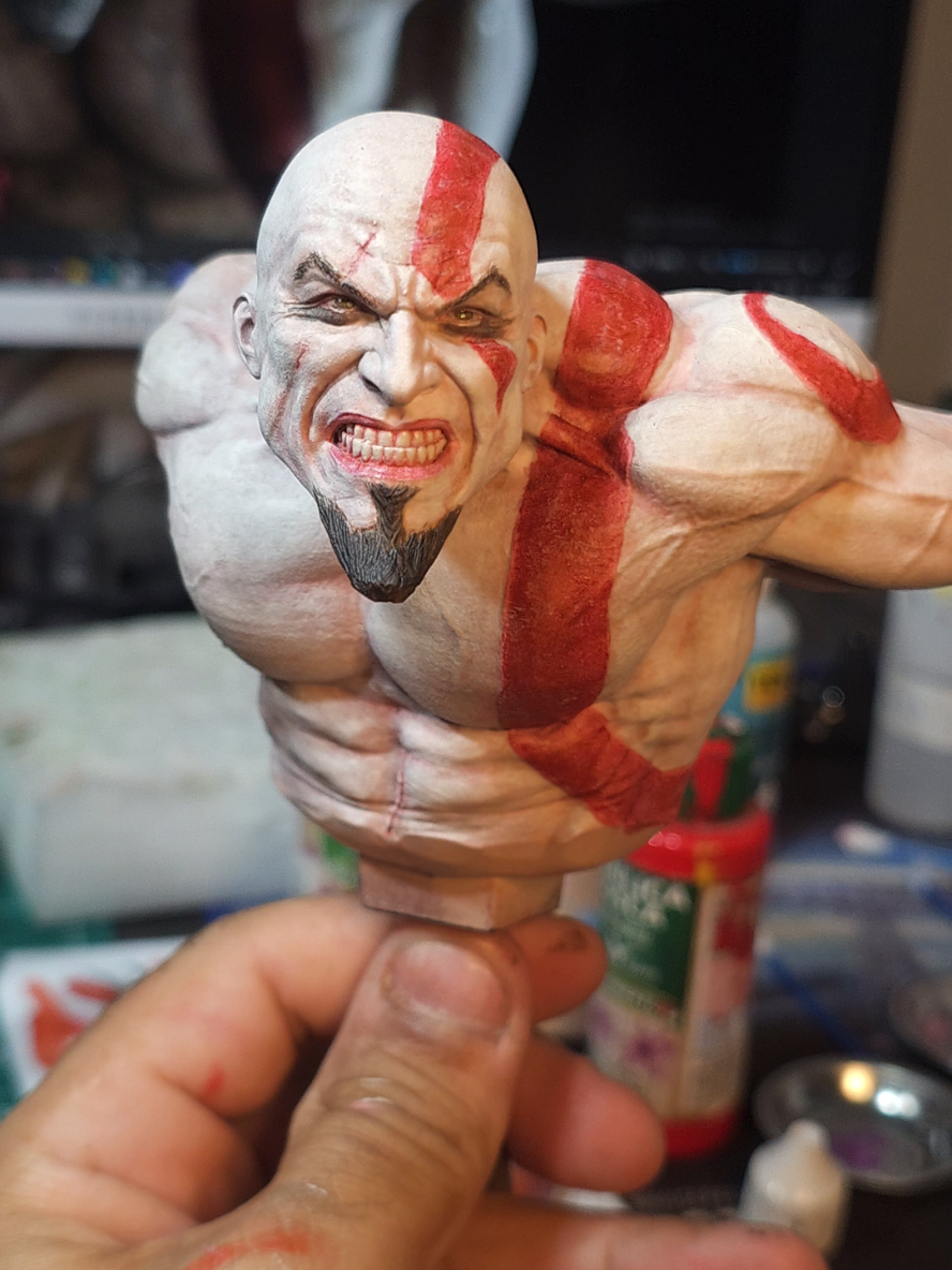 Pintura do Kratos em andamento. #kratos #godofwar #playstation #god #kratosgodofwar 