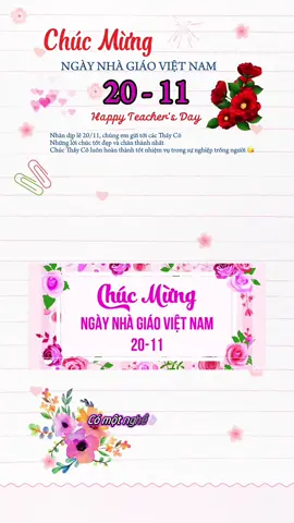 #CapCut CHÚC MỪNG NGÀY NHÀ GIÁO VIỆT NAM 20/11🎉❤️#mungngaynhagiaovietnam #20thang11 #an_ho_and_friends 