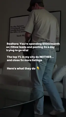 Realtors: You're spending $500/month on Zillow leads and posting 3x a day trying to go viral. The top 1% in my city do NEITHER... and close 5x more listings. Here's what they do instead: 1. They create IDENTITY content, not listing content. Instead of 