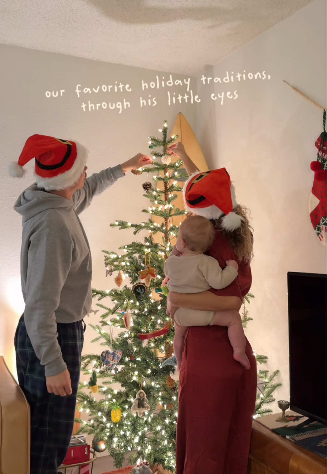 #Coscokidspartner #ad watching our traditions become his is just the sweetest thing to watch 🎄✨ Christmas movie nights are my favorite, and Koda loved watching from his @Cosco Kids chair 🤍 @Walmart 