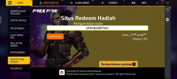 #ferefire🔥  #KodeRendemFF Terbaru 50 DM