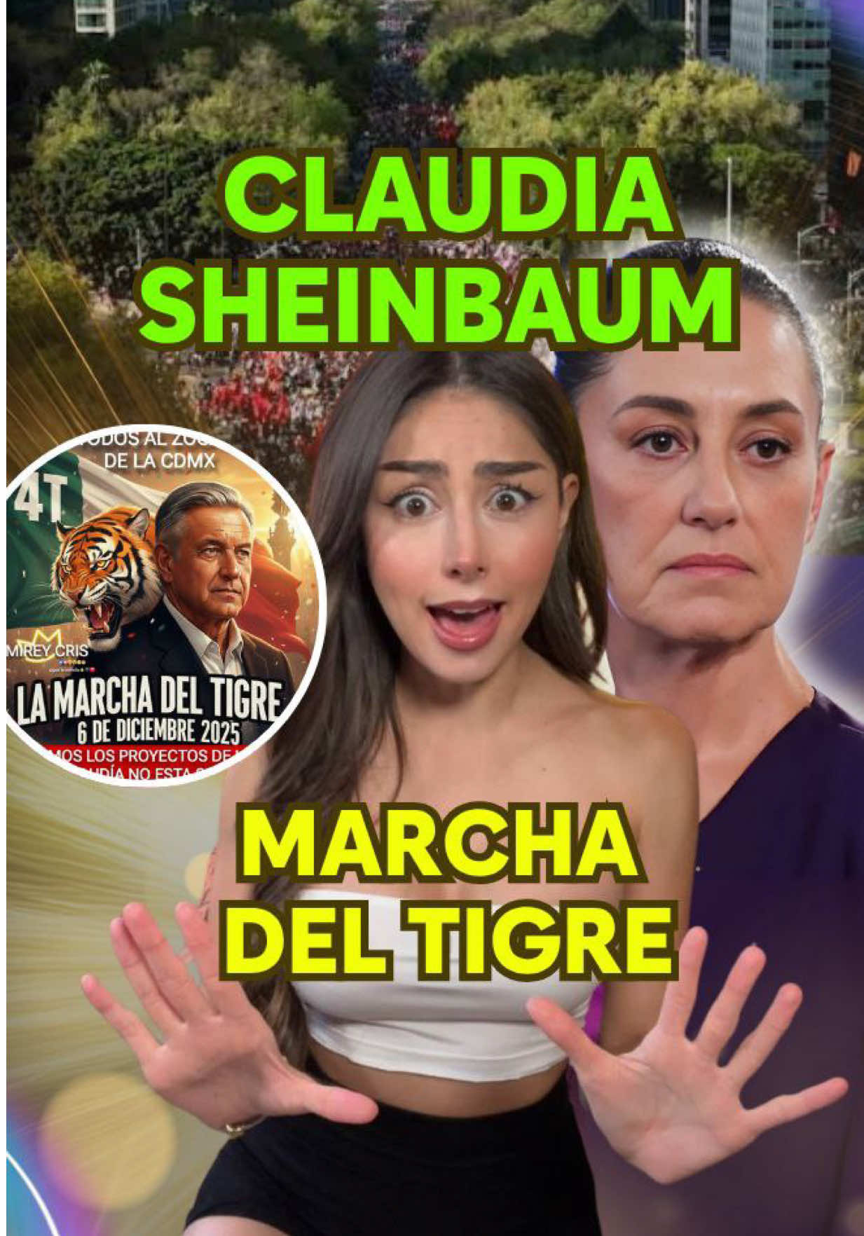 Claudia Sheinbaum y la marcha del tigre a favor de la cuarta transformación!! 😱😱 #claudiasheimbaum #generacionz #marchadeltigre #politica #mexico 