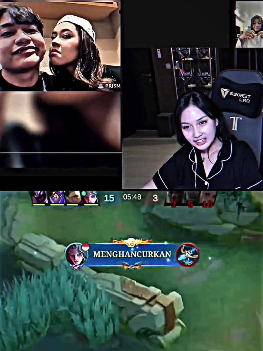 dyffa sampe kaget liat rara cium aeron 🤣 #rrqdyffaa #aliviarara #WinWithMLBB #MLBB 