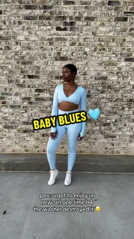 well… I kept the top 🥲🩵 set linked in my bio lol  #nadialadaven #microinfluencer #pixiecut #workoutoutfit #ltkcreator 