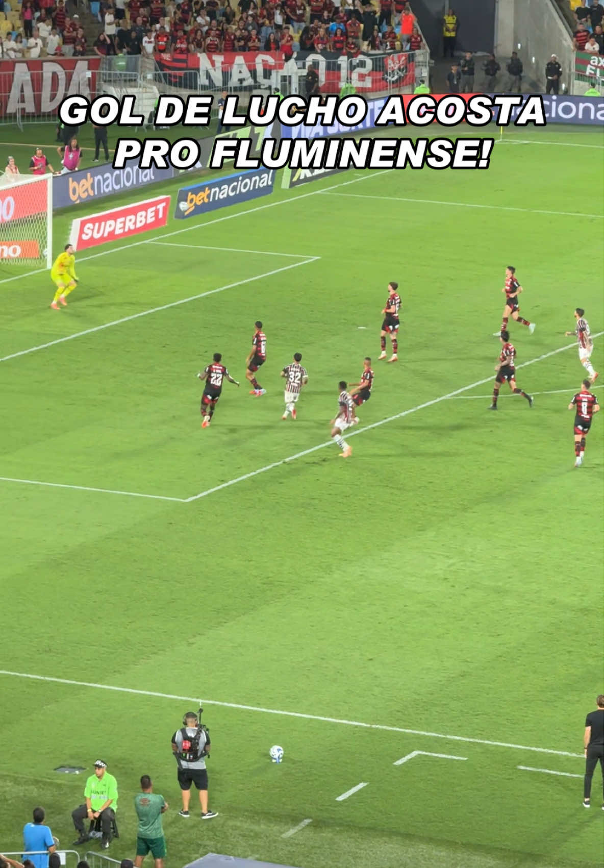Gol de lucho acosta pra abrir o Placar do flaflu #fluminense #flamengo #maracana #brasileirao #sintoniaesportiva 