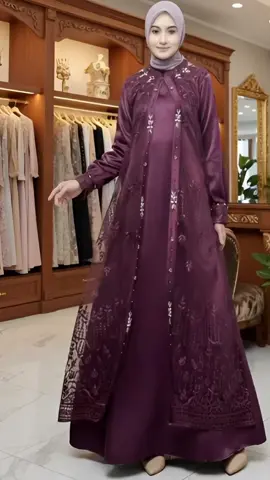 Febyan Dress Series, Gamis Brukat Rompi Mix Satin With Beads #Dress #gamis #rekomendasi #elegant #fypシ 