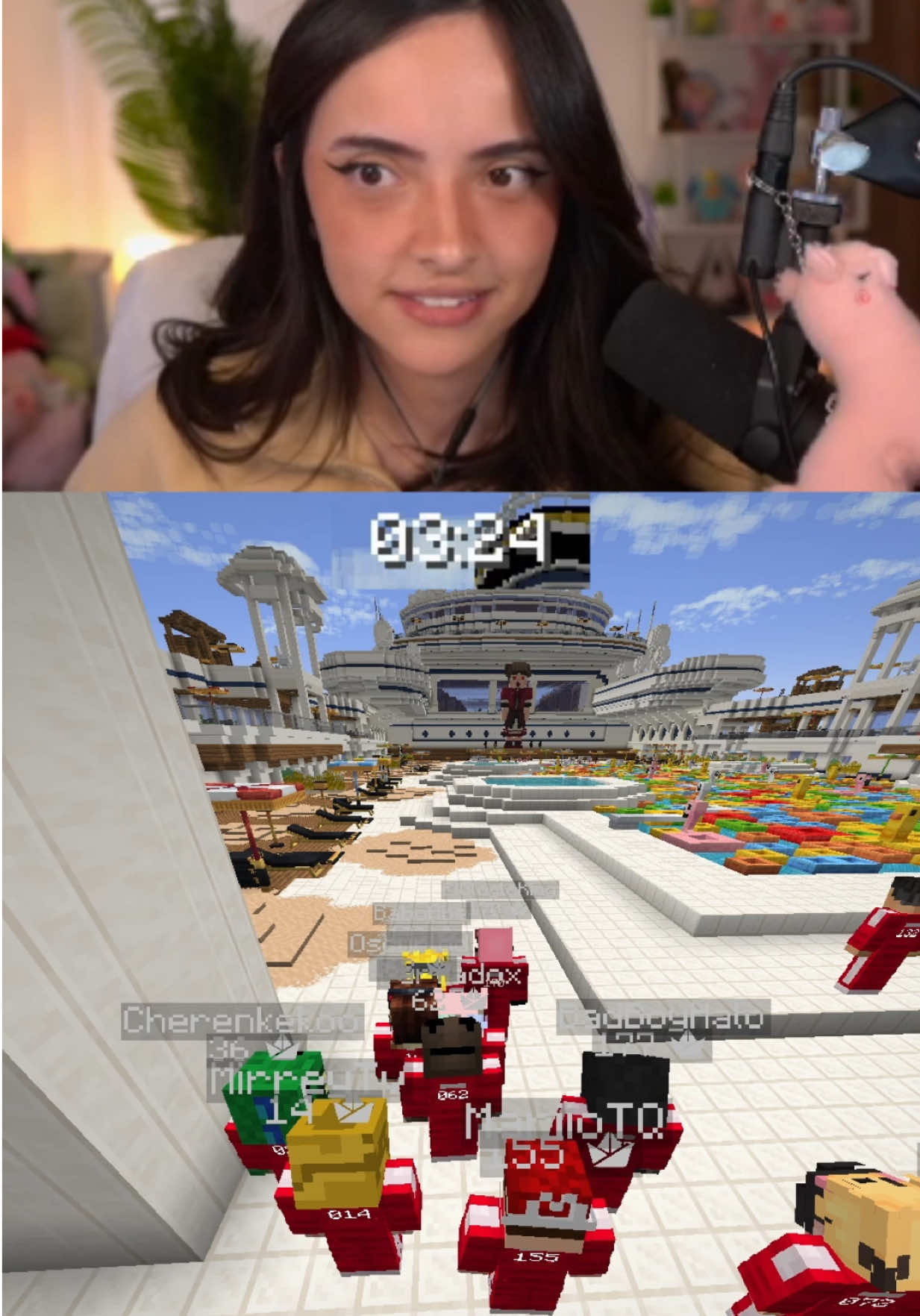 Así sobrevivimos al día 1 de los Squid Craft Games 4 👹 #parati #Minecraft #mc 