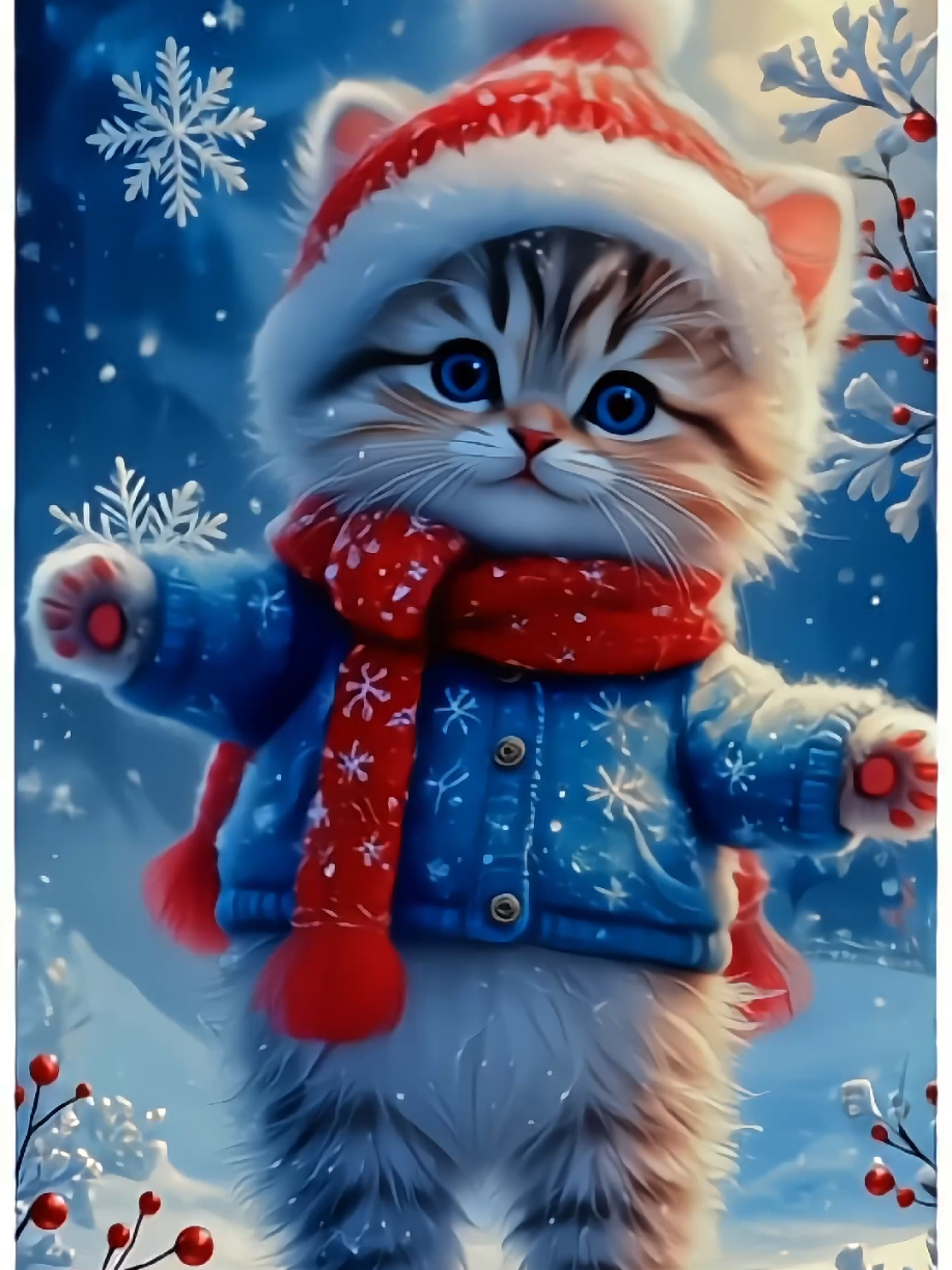 Gatito Navideño #fondodepantalla #FelizNavidadGatuna#ia 