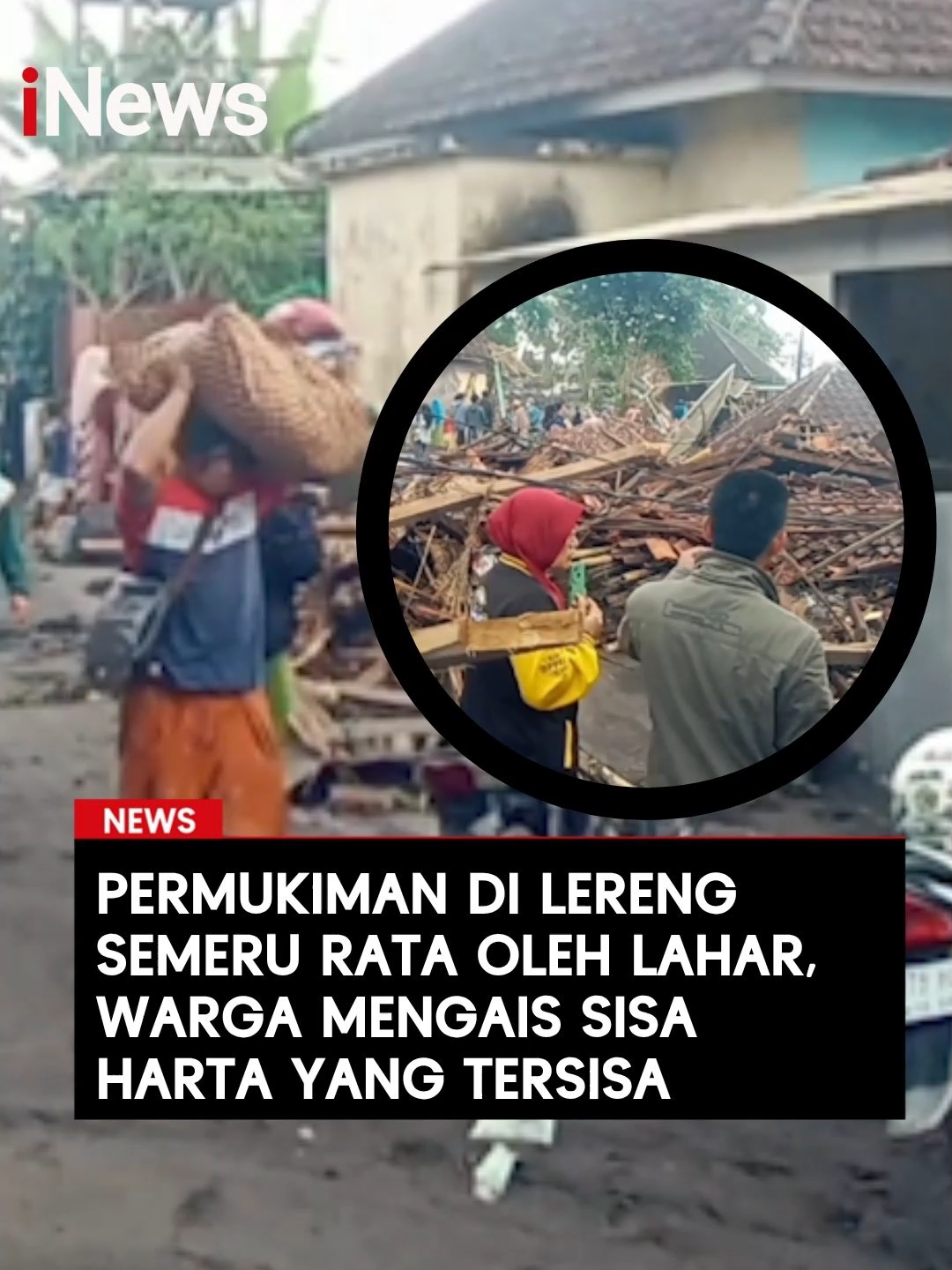 Permukiman warga di Dusun Sumbersari, Desa Supiturang, Kecamatan Pronojiwo, Lumajang, setelah erupsi Gunung Semeru pada Rabu (19/11/2025) sore menyisakan pilu. Puluhan rumah dan fasilitas umum seperti sekolah serta musala rata diterjang material lahar yang meluncur deras dari puncak gunung. Di tengah puing dan material yang masih hangat, warga tetap berusaha mengais barang yang masih bisa diselamatkan untuk dibawa ke tempat pengungsian. Baca selengkapnya di sini:  https://www.inews.id/news/nasional/gunung-semeru-erupsi-dahsyat-warga-lumajang-panik-mengungsi-ke-balai-desa #Puing #LaharPanas#ViralLumajang #GunungSemeru #ErupsiSemeru