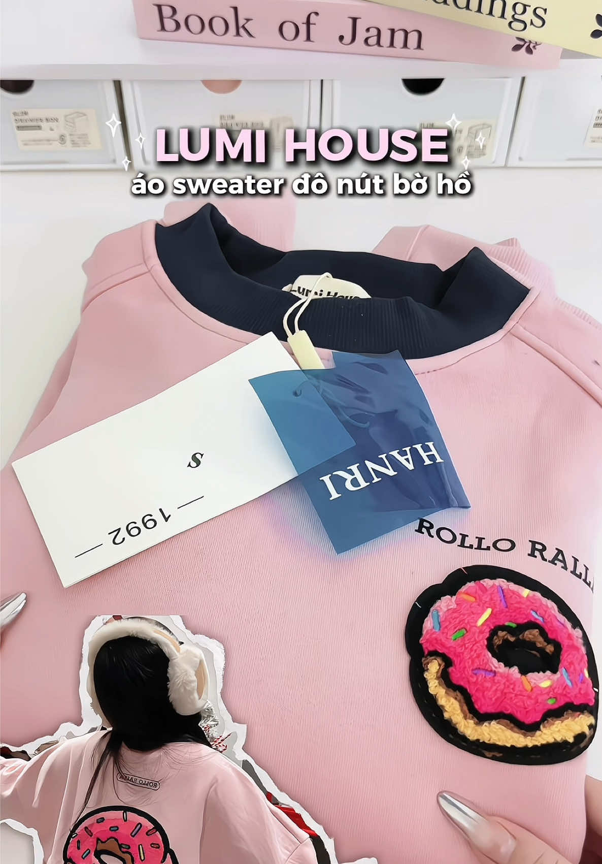 áo sweater đô nớt xinh xểuuu 🍩🎀🤩 #aosweater #lumihouse #sweater #unboxing #aoni 