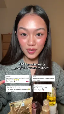 my updated haircare routine for fine hair (perfected after a month of travel where this is everything I brought) @THE OUAI @Kérastase @Pantene @Olaplex  #haircareroutine #finehair #finehairtips