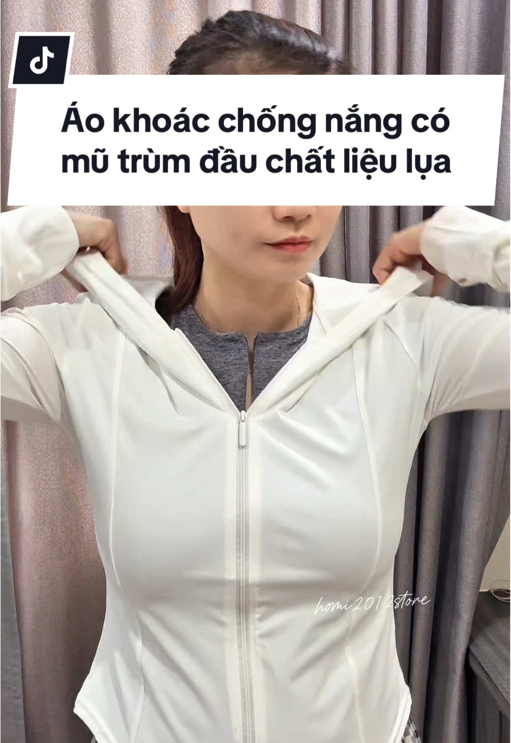 Áo khoác chống nắng có mũ trùm đầu chất liệu lụa lạnh thoáng khí chống tia UV #homi2012store #aokhoacchongnang #aokhoacchongtiauv #aokhoacnu #phukienchongnang 