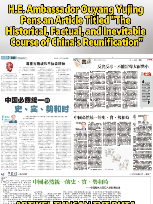 H.E. Ambassador Ouyang Yujing Pens an Article Titled 