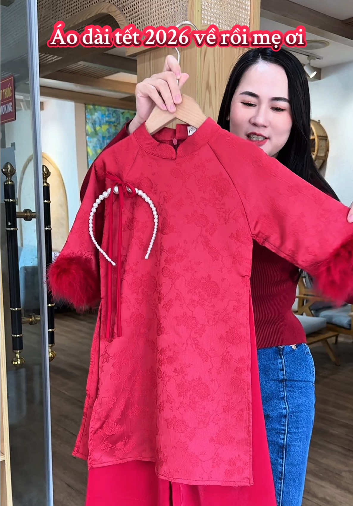 Áo dài đẹp lắm mẹ ơi #thoitrangtreem #tiktokshop #aodaitet #aodaibegai #tet2026 