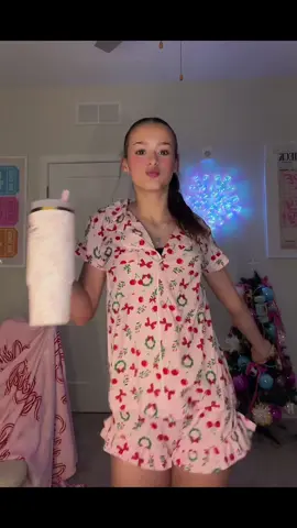 OBSESSED w my cutesy new @Five Below Christmas pjs also OBSESSED w my new cup from @LoveShackFancy x @Stanley Brand