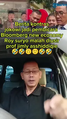 Berita kontras,, ketika jokowi jadi pembicara di Bloomberg new economy forum, Roy suryo cs malah di