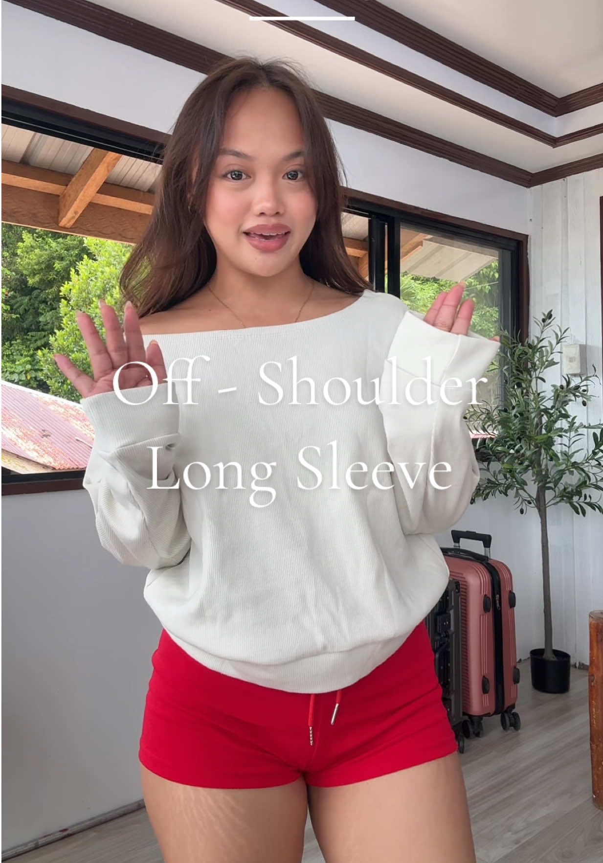 Hoarding kasi laging naka sale haha #longsleeve #offshoulderlongsleevetop #knittedlongsleeve #coldseasonoutfit 