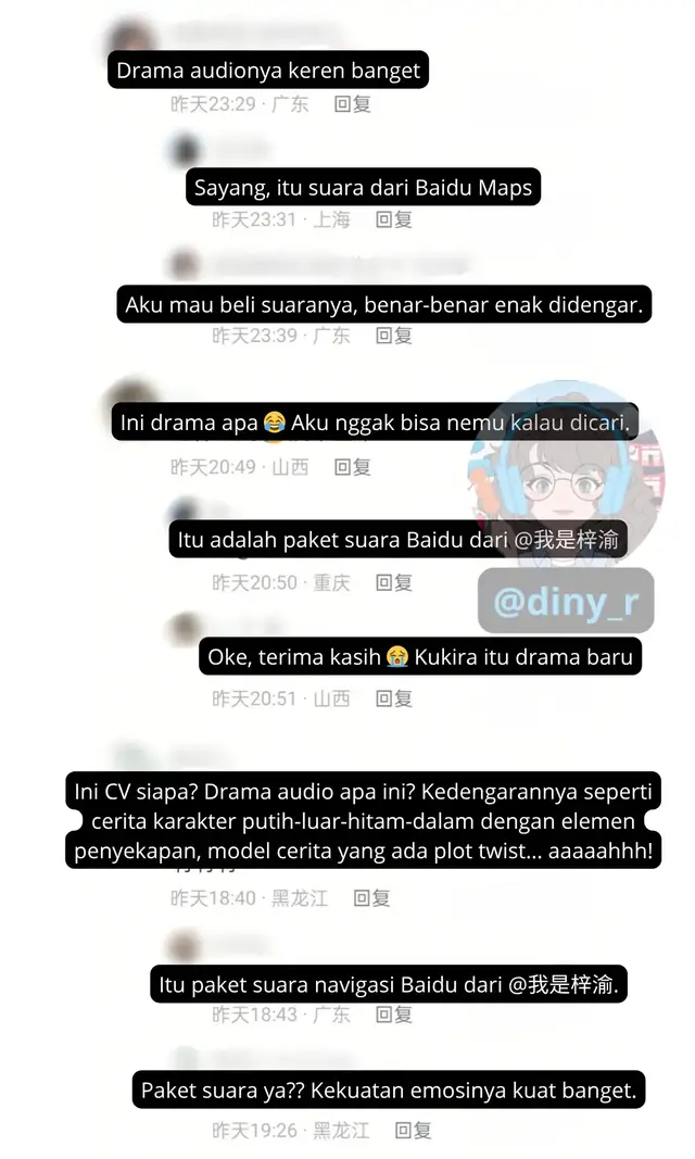 Mereka bikin voice pack-nya Ziyu berasa kayak drama radio 😭✨! Banyak banget orang yang nggak sengaja denger terus jadi ikut nimbrung 😭🤣. Kolom komentarnya penuh orang nanya ini CV (voice actor) baru siapa dan drama apa namanya 😭💗 ---- Sorry, I didn’t make the English translation because I’m really exhausted 😭. Please translate it yourself 🙏 #梓渝 #leipeng99 #sweetcorn #tianxuningziyu #ziyu 