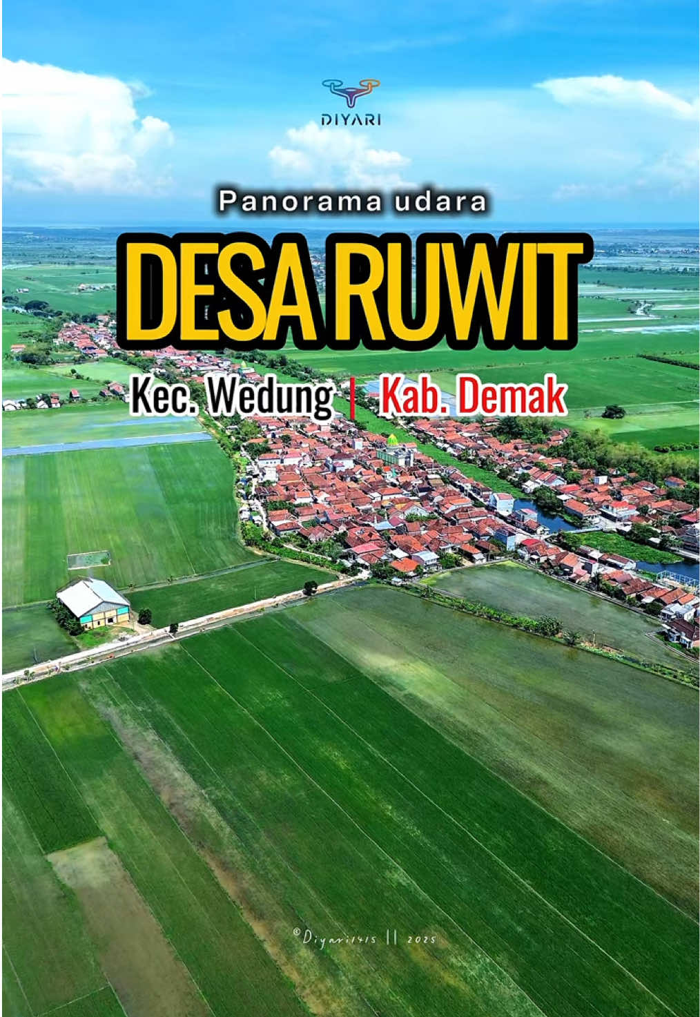 Panorama Udara Desa Ruwit, Kec. Wedung Kabupaten Demak #pesonaalam #desa #wisata #wedung #demak