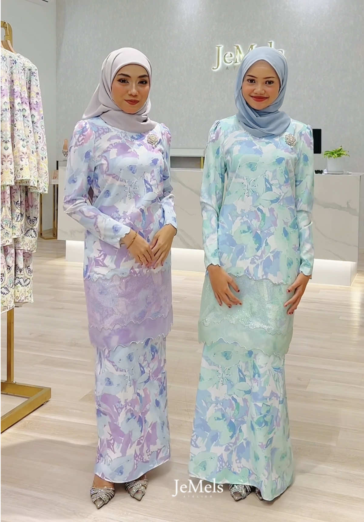 Davina Kurung in code colour Bluish Purple & Mint Green💜💚 #baju#raya2025#bajuraya #bajurayacantik #jemelslovers             