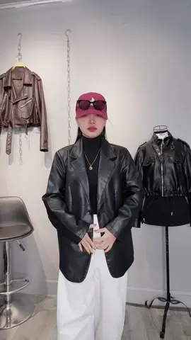 Áo khoác da blazer chất đẹp mê mà giá rẻ nha #aoda #maiaoda #xuhuong 