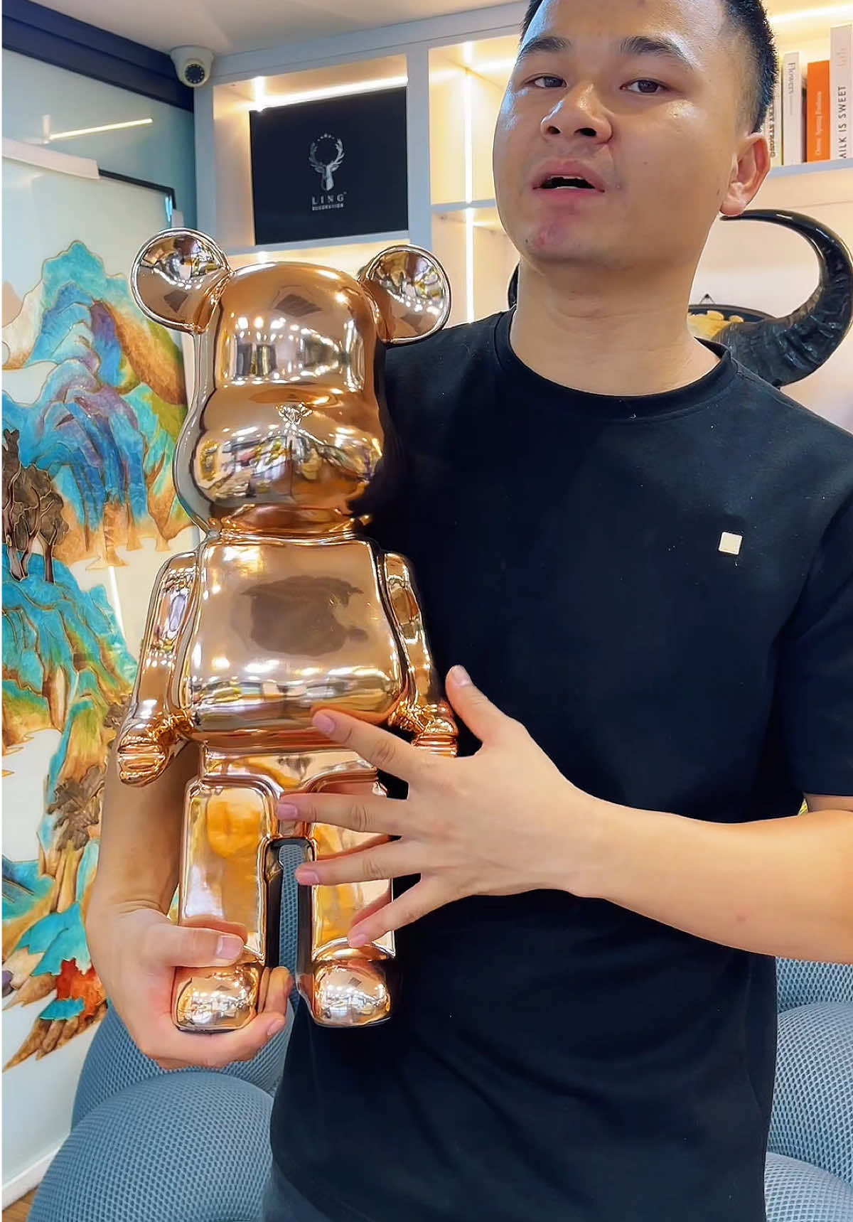 Gấu bearbrick mạ điện cao cấp 50cm #bearbrick #cute #decor 