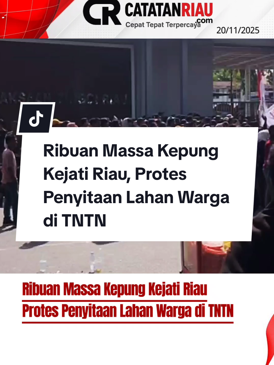 Ribuan Massa Kepung Kejati Riau, Protes Penyitaan Lahan Warga di TNTN #AksiRiau #TNTN #SaveLahanWarga #DemoPekanbaru #MasyarakatBersuara 
