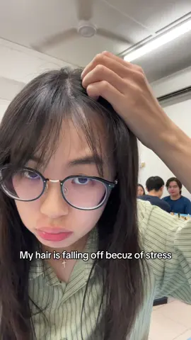 Finals are making my hair falling off💔 Idea from @Beksss  #final #balding #kawaii 
