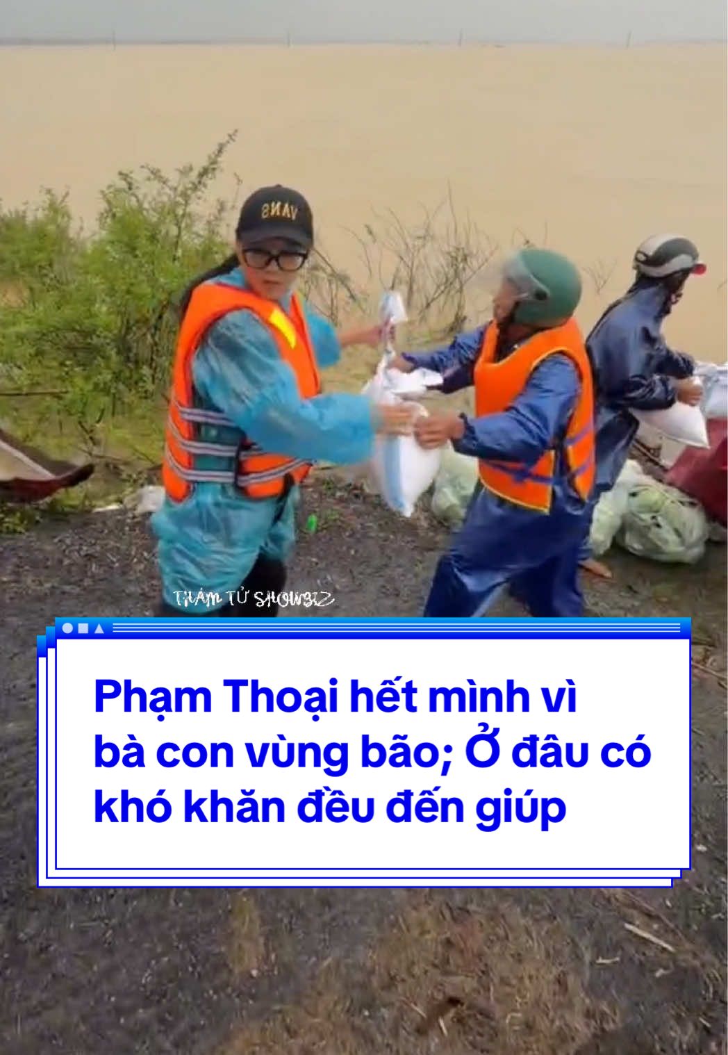 Phạm Thoại luôn hết mình giúp bà con, hết từ thiện rồi giờ đến giúp bà con miền Trung bị bão lũ #phamthoai #norinpham #bao #mientrung #thamtushowbiz 
