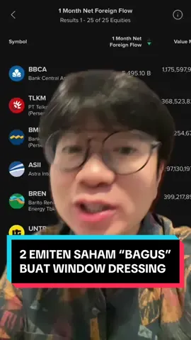 Kalo ditanya potensi window dressing tahun 2025 ini, menurut gw potensial banget untuk terjadi. Dan kalo ditanya emiten apa aja yg paling mungkin dapet flow (selain big banks & MSCI play), menurut gw ya 2 emiten ini. 🤫 Secara flow ini bener-bener masif ya, kyk udah lama banget gak liat foreign flow sebesar ini di 2 barang ini. Gimana menurut kalian? Setuju? Atau ada emiten lain yg lebih menarik coba tulis di comment ya! 💪 Eh ya btw kalo kalian baru mau belajar trading, coba cek link di bio itu ada OCTA yg lagi bagi-bagi bonus saldo trading 100%. Cara dapetinnya juga gampang banget kok tinggal masukin kode promo BONUSTOPUP aja pas kalian melakukan deposit. 🤭 So tunggu apa lagi? Buruan download & daftar pakai link di bio mumpung kuota promo bonusnya masih ada. 💪 #saham #investasi #ihsg #window #dressing 