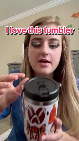 This is such a nice tumbler yall! ❤️🥰 tap the orange cart to purchase one! #tumbler #pumpkin #football #fall #thankgiving 