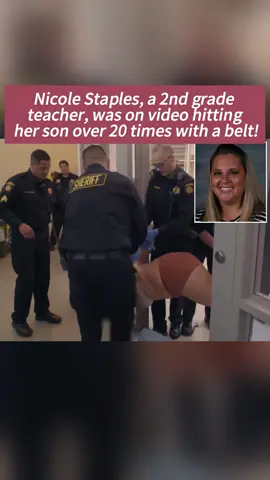 Nicole Staples, a 2nd grade teacher, was on video hitting her son over 20 times with a belt! #fyp #alabama #teacher #truecrime #news