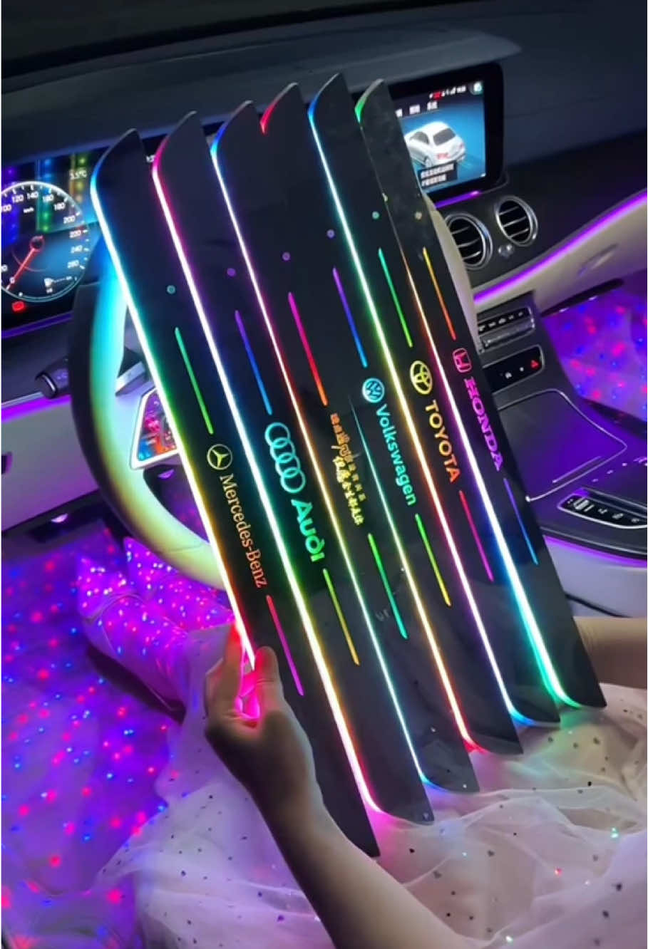 Car LED threshold ambient light #car #caraccessories #carconversion #fypシ #carmodification 