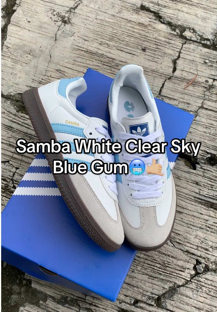 Samba White Clear Sky Blue Gum🤍💙🥶🤙🏼 #jogja24jam #sneakers #outfit #adidas #sepatumurah 