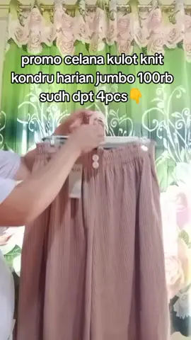 paket hemat 100rb sudah dpt 4pcs celana kulot wanita harian jumbo bhanya adem nyaman di pakai 👇#celanakulotwanitaharianjumbo #celanapendekwanita #celanamurah #racuntiktok #celanaknitkondru 