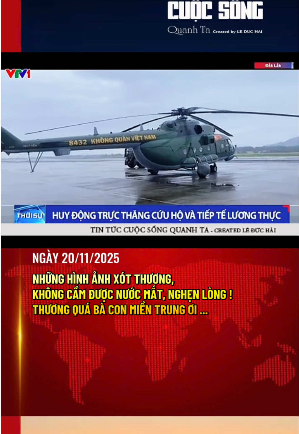 Diễn biến tình hình mưa lũ Miền Trung ngay lúc này còn đang rất phức tạp . Mực nước Sông Ba, Sông Cái vẫn còn đang lên vượt mức lịch sử. Thật xót xa nhìn những hình ảnh này, mong bà con sớm vượt qua và thời tiết nhanh qua thời khắc mưa bão như này. Bà con đã tội lắm rồi ! #cuocsongquanhta #tintuc #muabao #lulutmientrung #ungho 