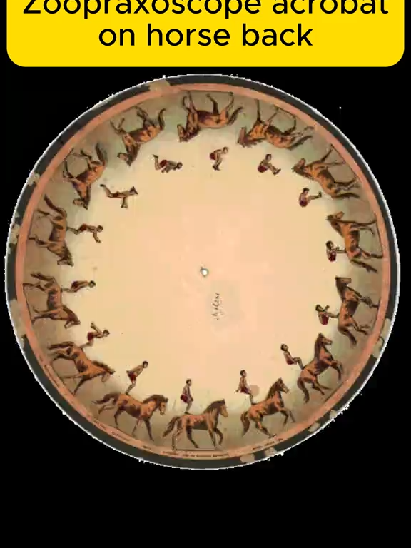 Zoopraxoscope acrobat on horse back#history #flipbook #movingbooks #magiclattern #popupbook #photography #camera #acrobates