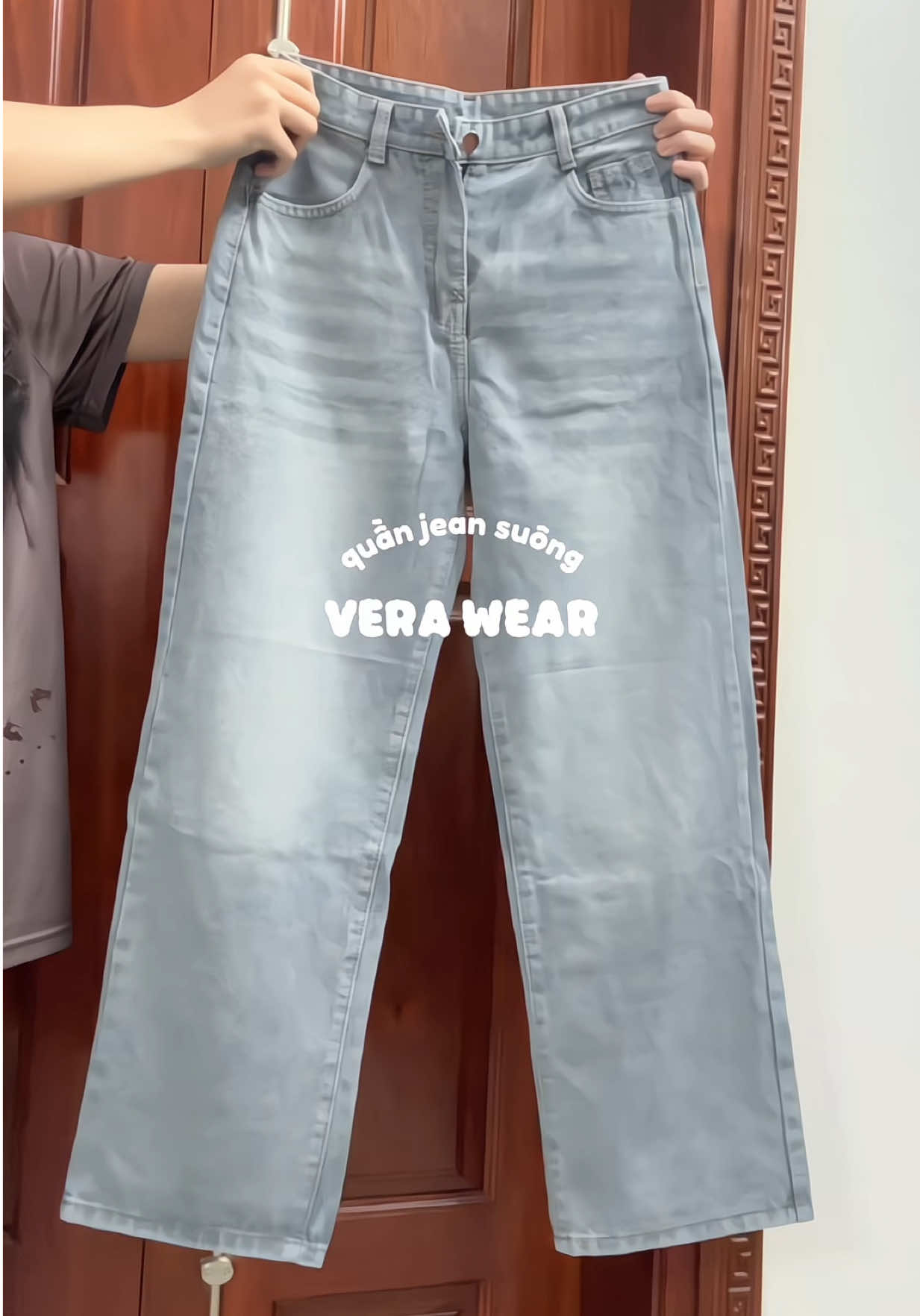 một mẫu quần jean suông ống rộng, che khuyết điểm đỉnh lắm 🥰 #quanjean #quanjeansuong #quanongrong #verawear #duyyhungreview 