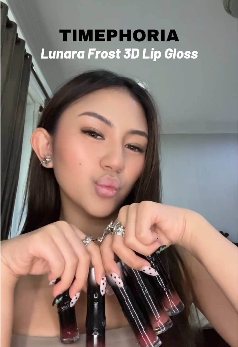 lightweight, hydrating, and super pigmented. which one’s your favorite? ♡ Timephoria’s Lunara 3D Lip Gloss #timephoria #lipgloss #tryon 