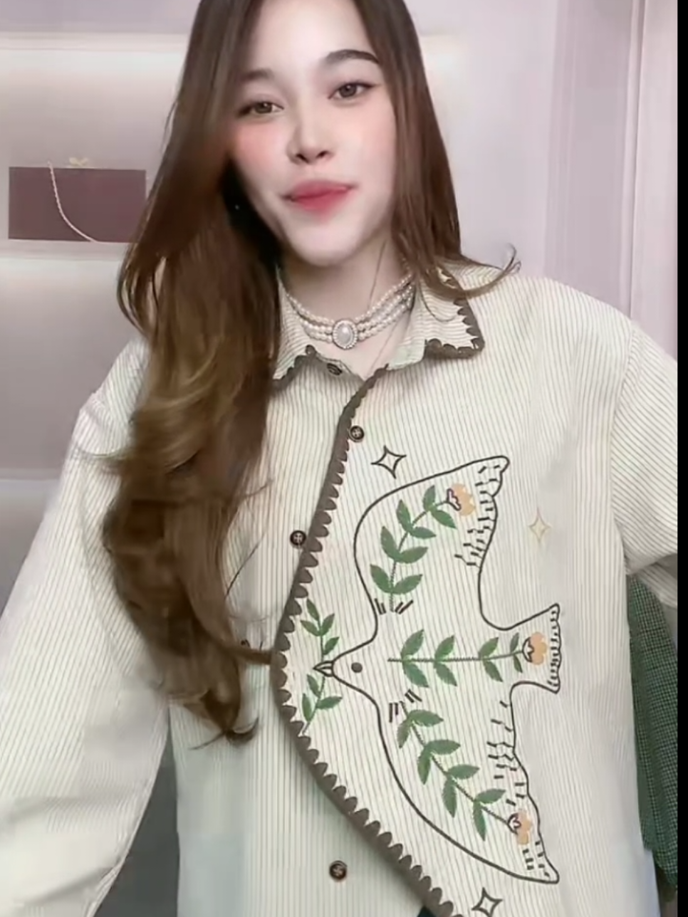 FADFAD Atasan Kemeja Pakaian Wanita motif bergaris mode korea terbaru #Kemeja #Bergaris #Cantik #CuanTanpaBatas #fyppppppppppppppppppppppp 