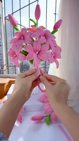 Làm hoa ly bằng kẽm nhung #tet 