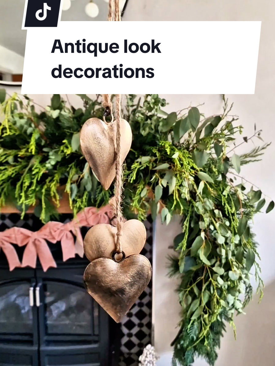 The £10 product that I swear by for upcycles - Rub n Buff! This stuff is magic and the small tube goes a long long way. I've used it to give an antique brass finish on handles, light fixtures and on Christmas decorations. I spray painted these hanging hearts using some black spray paint in a matt finish, before using a small amount of Rub n Buff. Just brush a little bit on and then wipe away the excess using a cloth. And that's it! Antique inspired decorations in a few easy steps. 
 Let me know if you'd like the link!  #christmas #christmasdecor #Upcycle 
