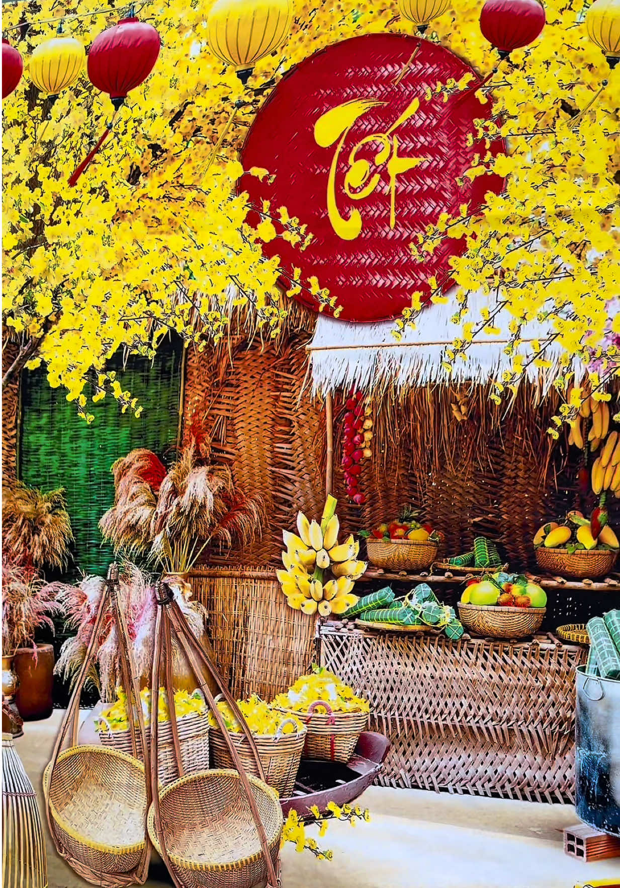 Phong nền tranh vải decor trang trí tết 2026 #emkieutaphoa #trangtringaytet #tranhvaitrangtritet #trangtritet #tranhvaidecor 