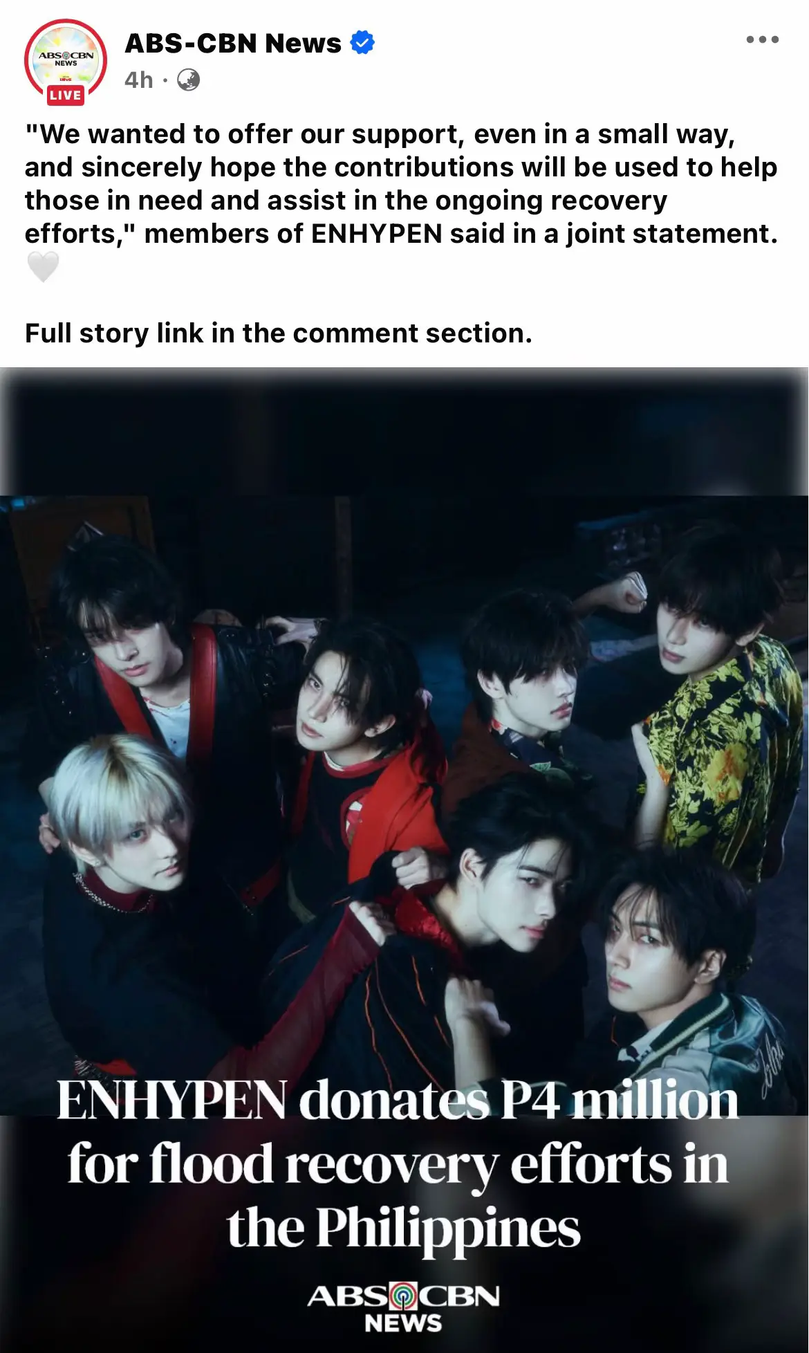 Thankyou enhypen for donating 100M WON to those people who are affected by the typhoon and severe flood.. #enhypen #fyppppppppppppppppppppppp #ENHYPEN #fypシ゚ #viral 