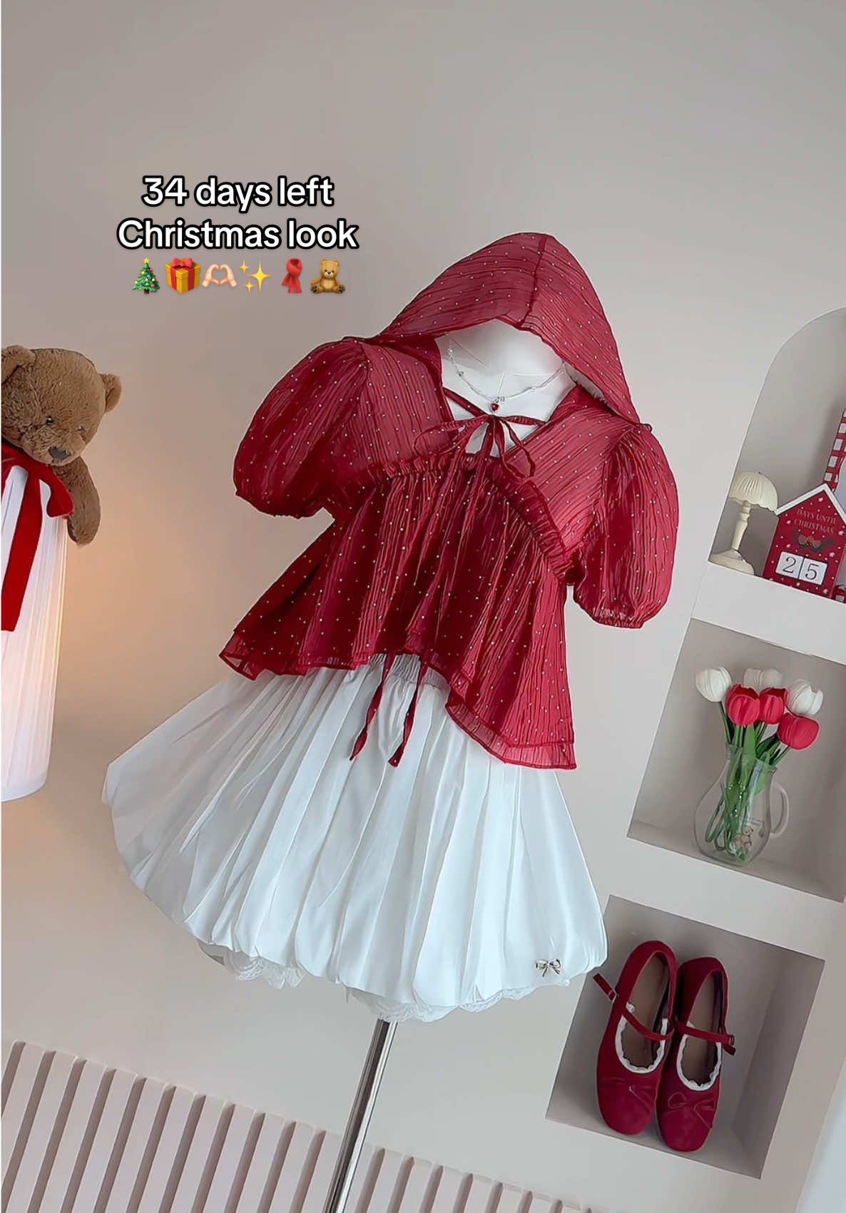 อีก 34 วัน #ChristmasLook #ชุดเซตตรีมคริสต์มาส  🧣🫶🏻🎁✨🎄🧸