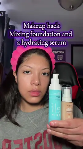 Mixing my foundation and hydrating serum  @L’Oreal Paris Makeup & Hair @e.l.f. Cosmetics  #makeuphack #makeuptok #fyp #fypシ 