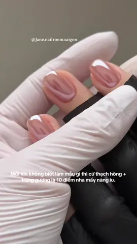 Nail tráng gương mãi đỉnh 😍#JaneNailroom #tiemnailphunhuan #nailmatmeo #nailtrangguong #maunailxuhuong 