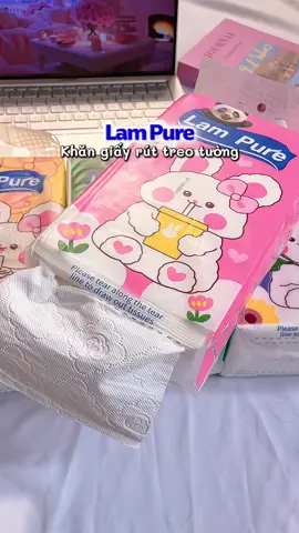 Khăn giấy rút Lam Pure mềm dai nè, kèm móc dán tường lunn á #khangiaytreotuong #khangiayrut #khangiayruttreotuong #lampure #khangiay 