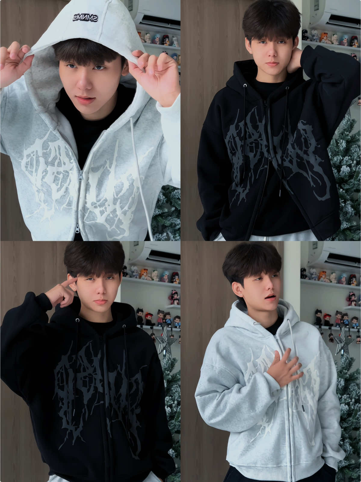 Hoodie Zip khoá 2 chiều hình in nổi siu chất luôn ha #dangmacdo #reviewdonam #outfit #hoodiezip #nemesis 